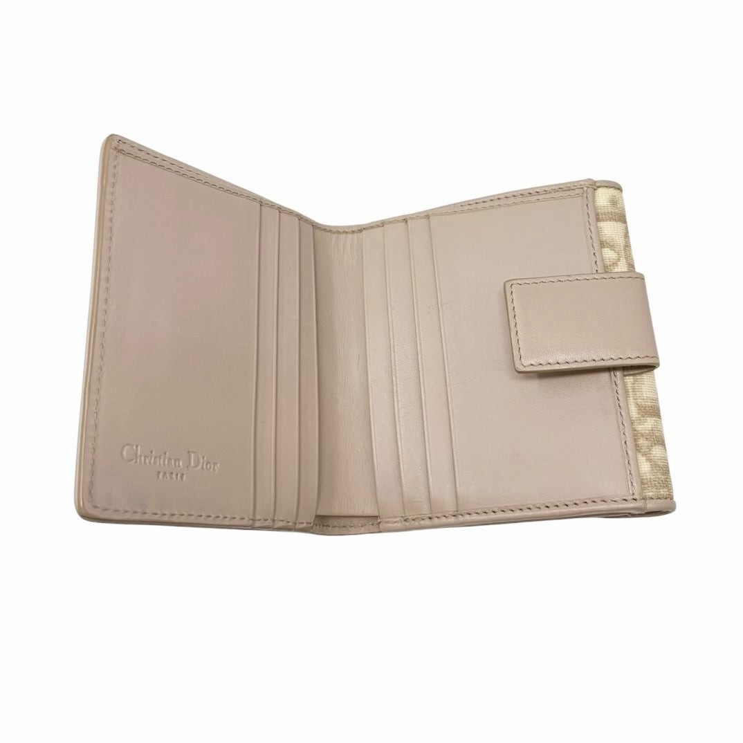 Christian Dior Vintage Trotter Monogram Romantique Wallet Cream Beige 902260