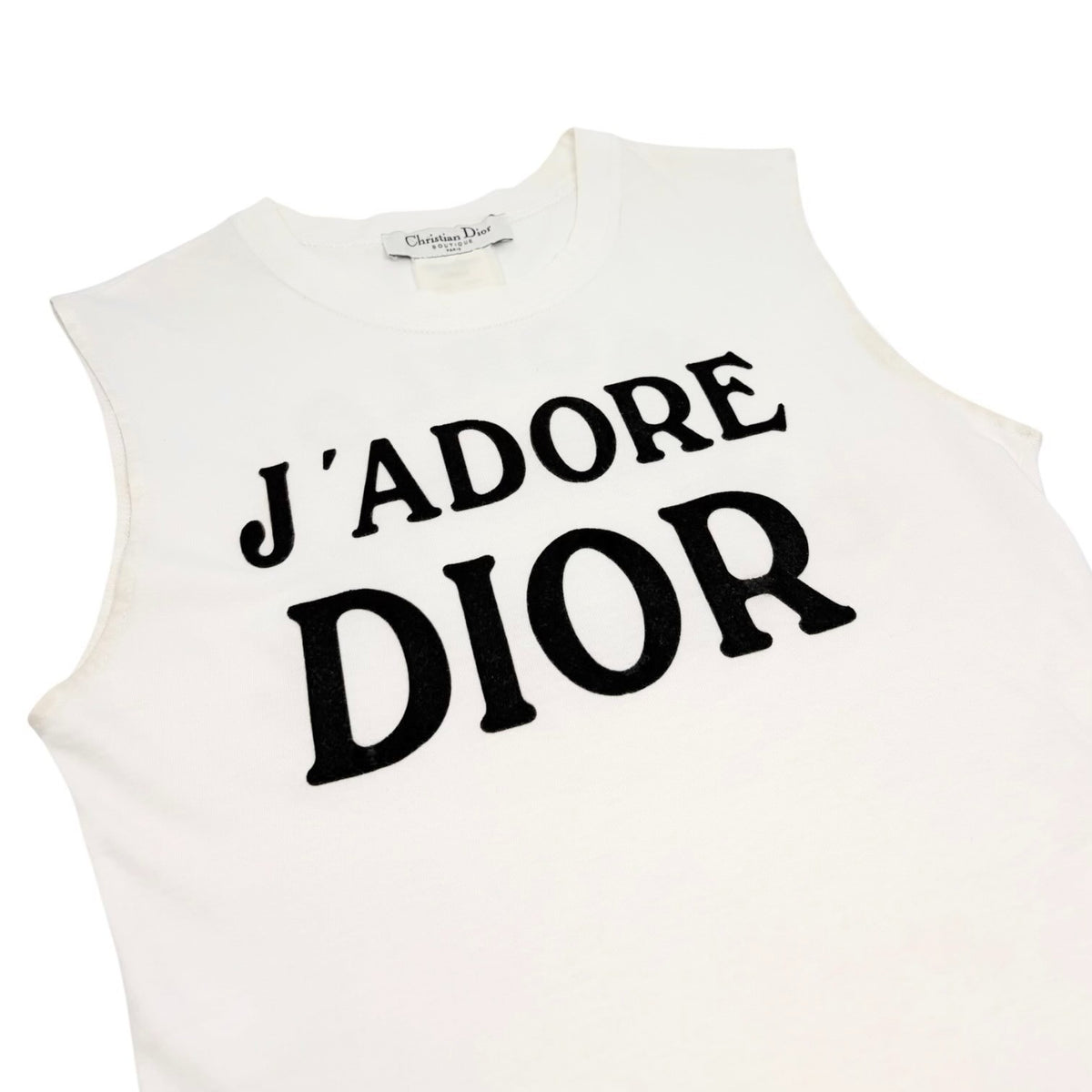 Christian Dior Vintage 2002 J'ADORE Logo Tank Top White Black 902491
