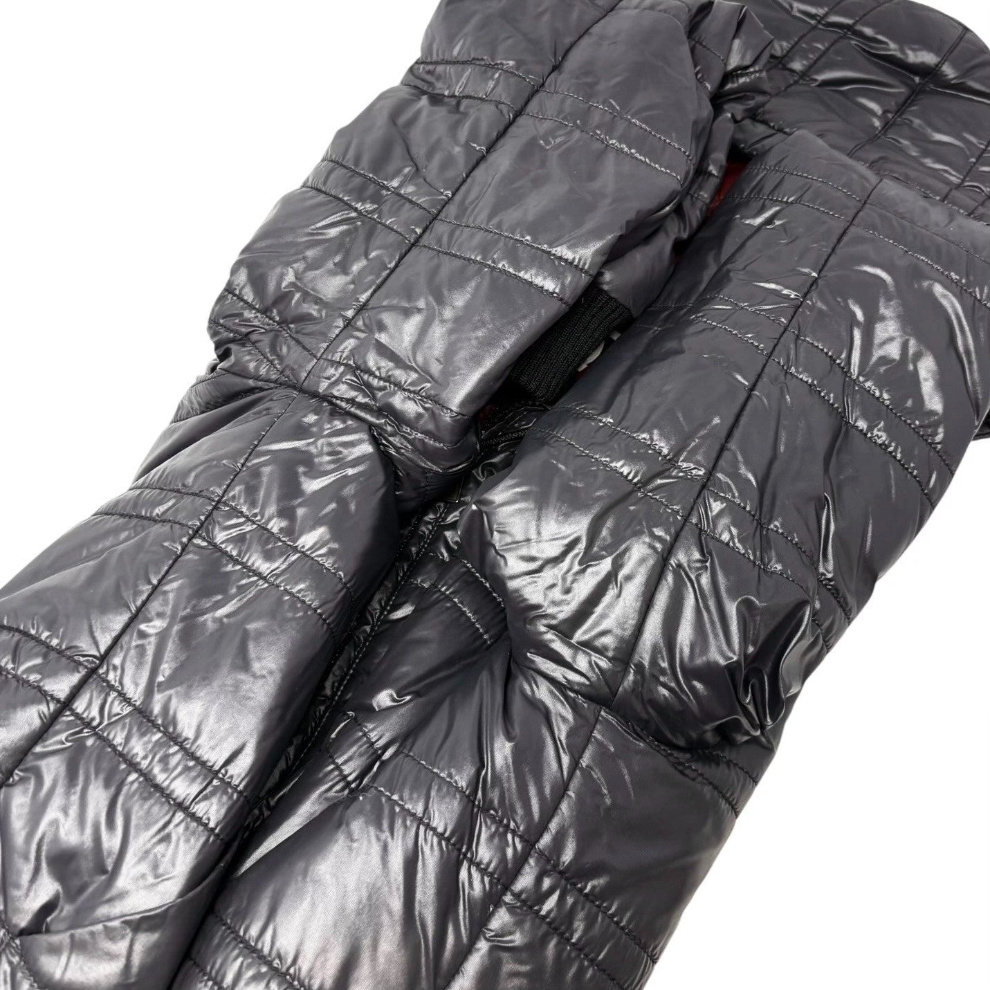 CHANEL Sport Vintage P3665 CC Logo Hoodie Zip Up Puffer Jacket #36 Red Black