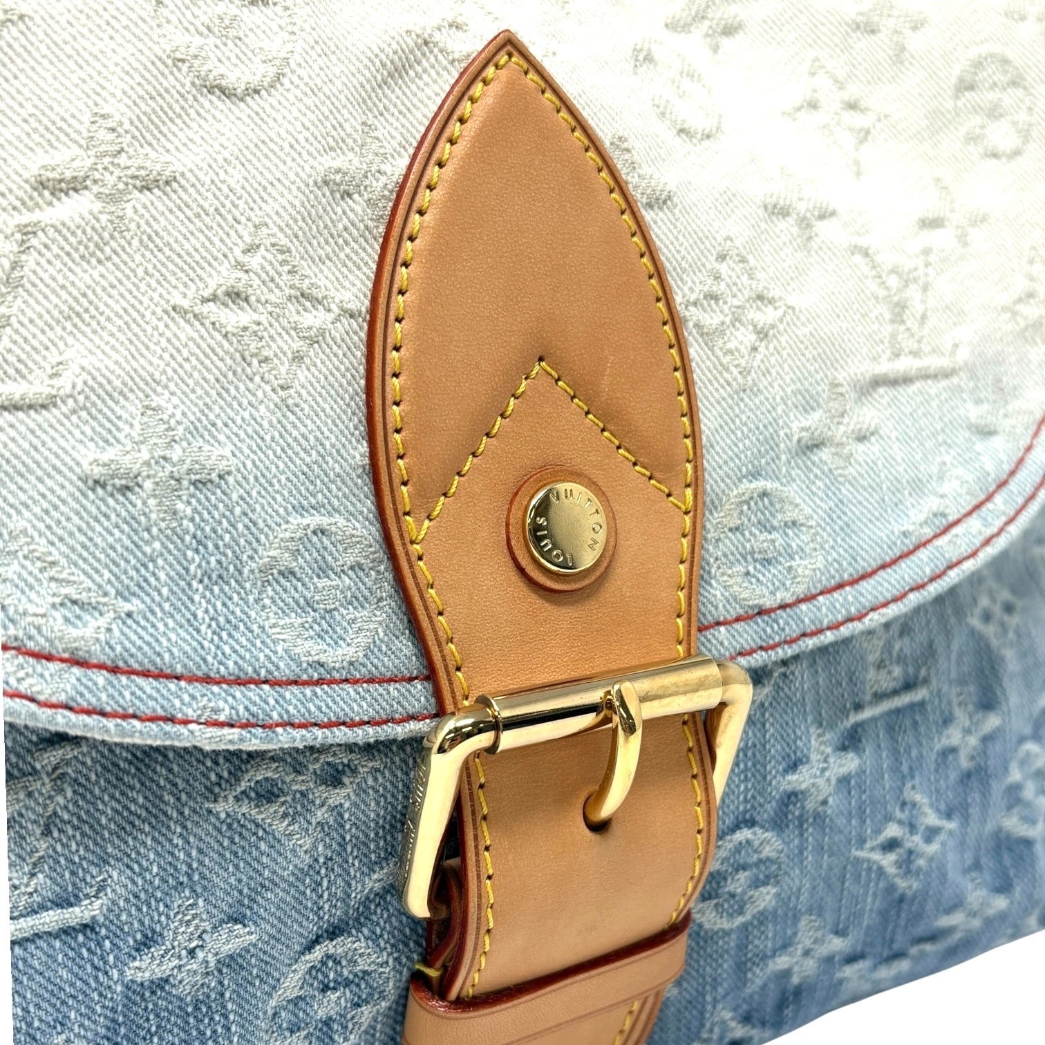 LOUIS VUITTON Vintage Monogram Denim Gradation Sunshine Shoulder Bag Blue