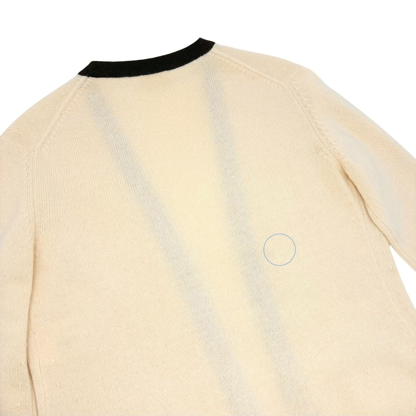 CHANEL Vintage 02A CC Cashmere Knit Cardigan Sweater Top #38 Cream 901825