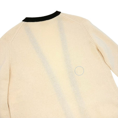 CHANEL Vintage 02A CC Cashmere Knit Cardigan Sweater Top #38 Cream 901825