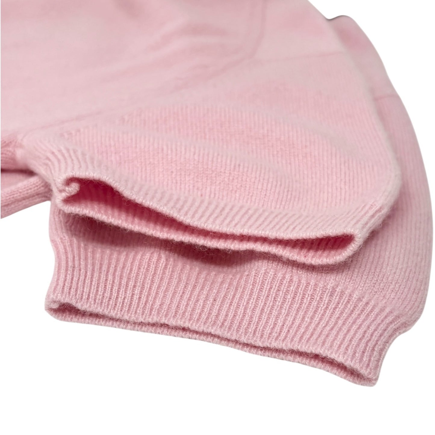 CHANEL Vintage 96A CC Logo Button Cashmere Knit Top T-shirt #36 Pink Brown