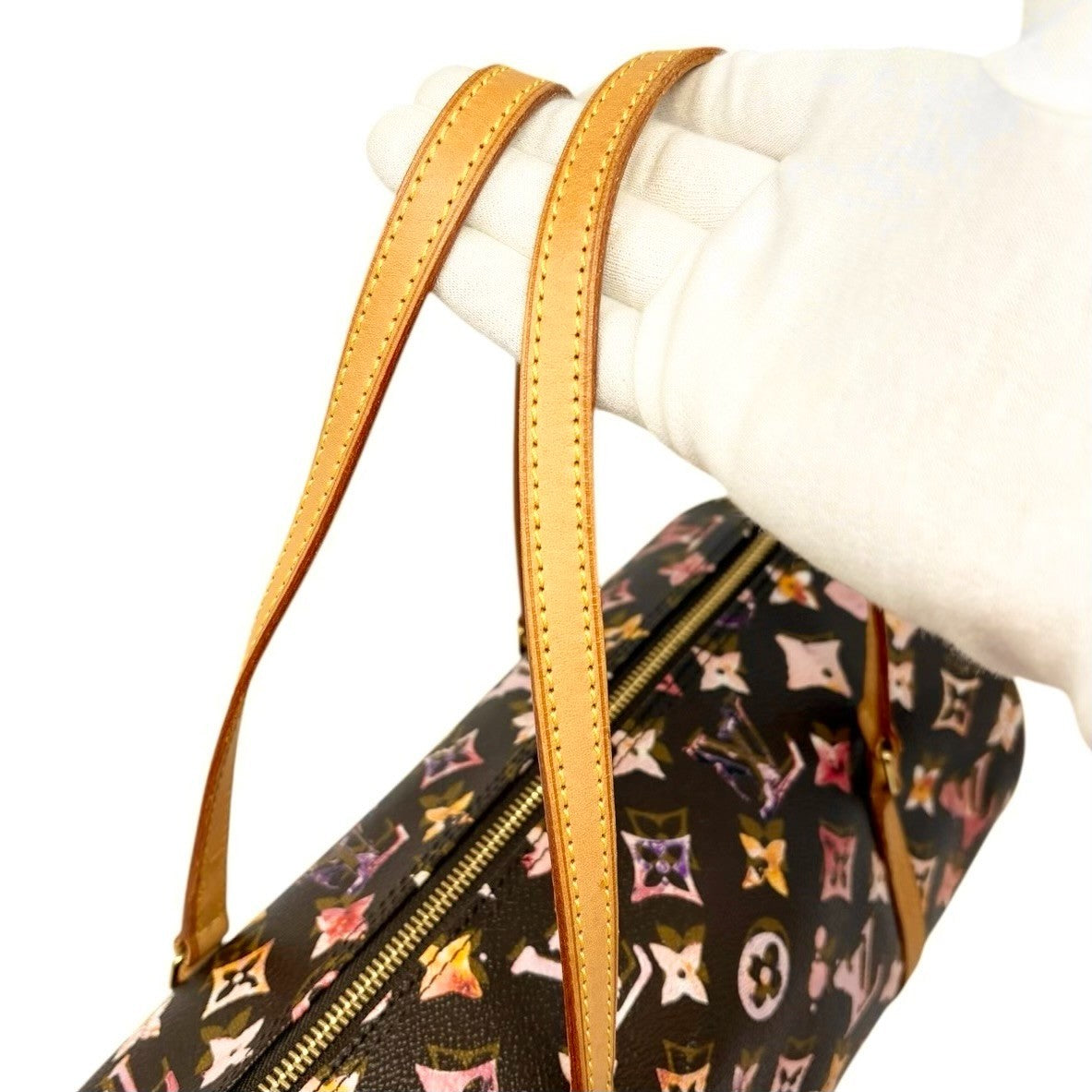 LOUIS VUITTON Vintage M95753 Monogram Watercolor Papillon Shoulder Bag Leather