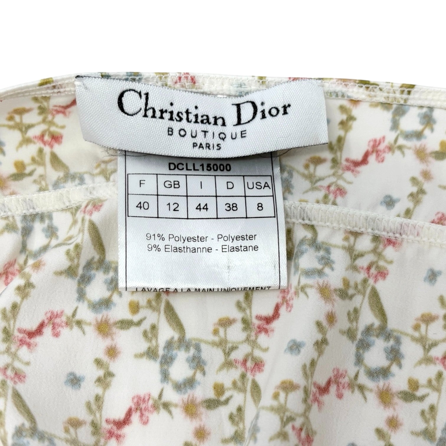 Christian Dior Vintage Floral Print Satin Camisole Top #40 Multicolor Polyester