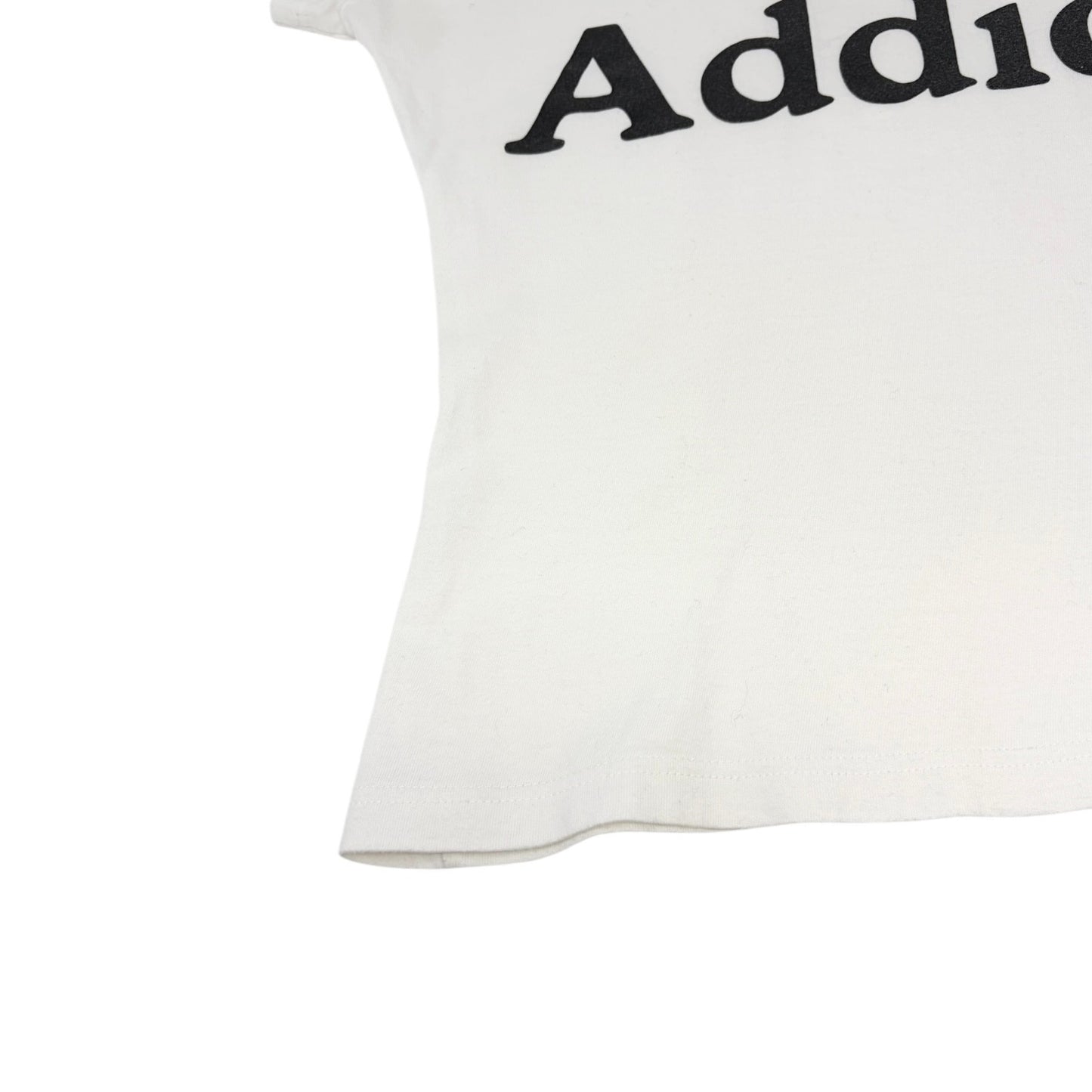 Christian Dior 2002 Vintage Addict Big Logo T-shirt Top #38 White Black Cotton
