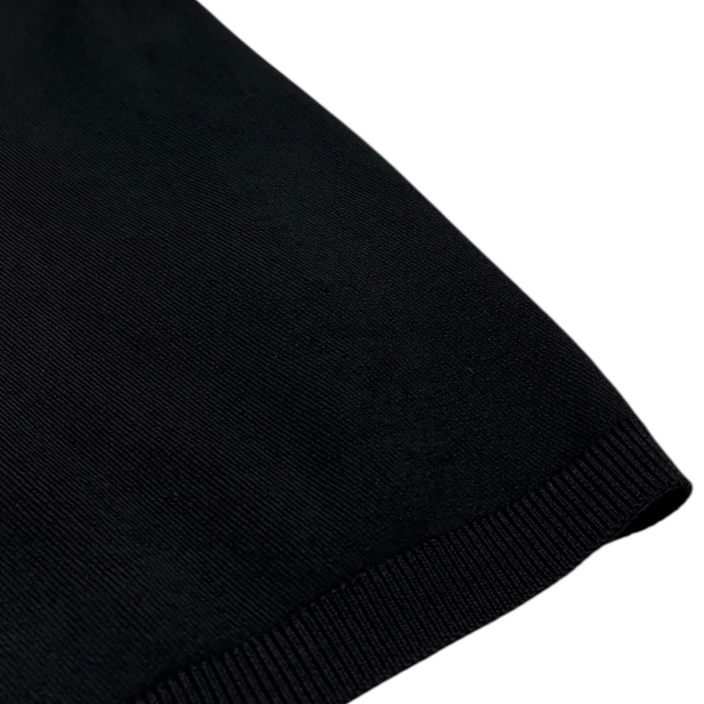 CHANEL Vintage 98P CC Logo Knit Tank Top #42 Round Neck Spandex Black Rayon