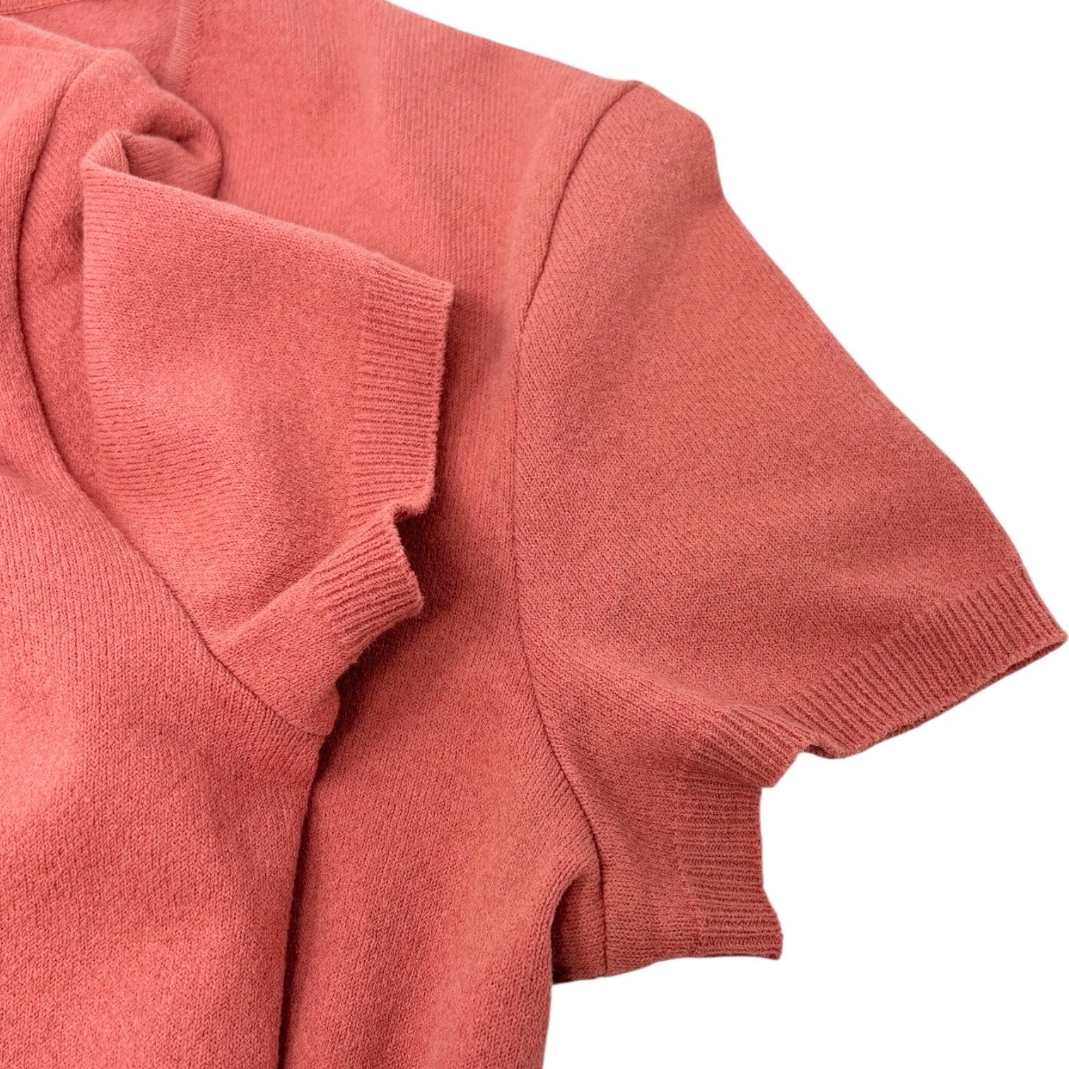 CHANEL Vintage 04P Logo Knit T-shirt Top #38 Pink Cotton Polyester