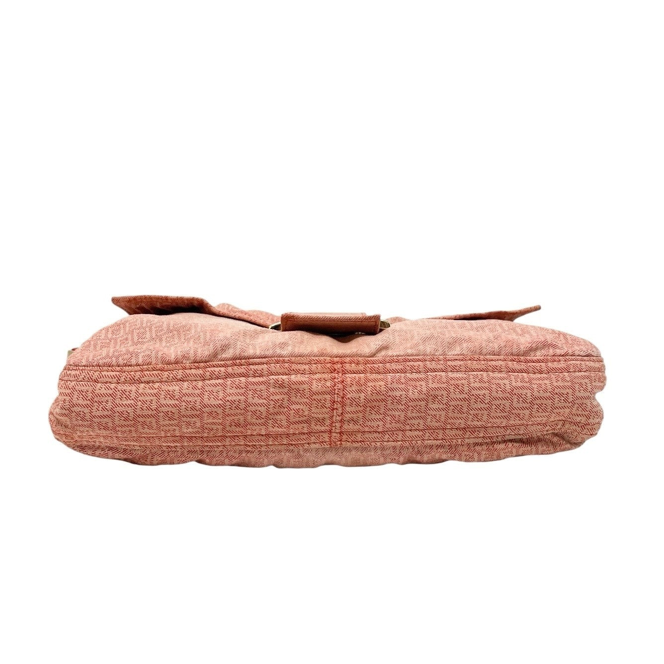 FENDI Vintage Zucchino Monogram Mamma Baguette Shoulder Bag Orange Pink Gold
