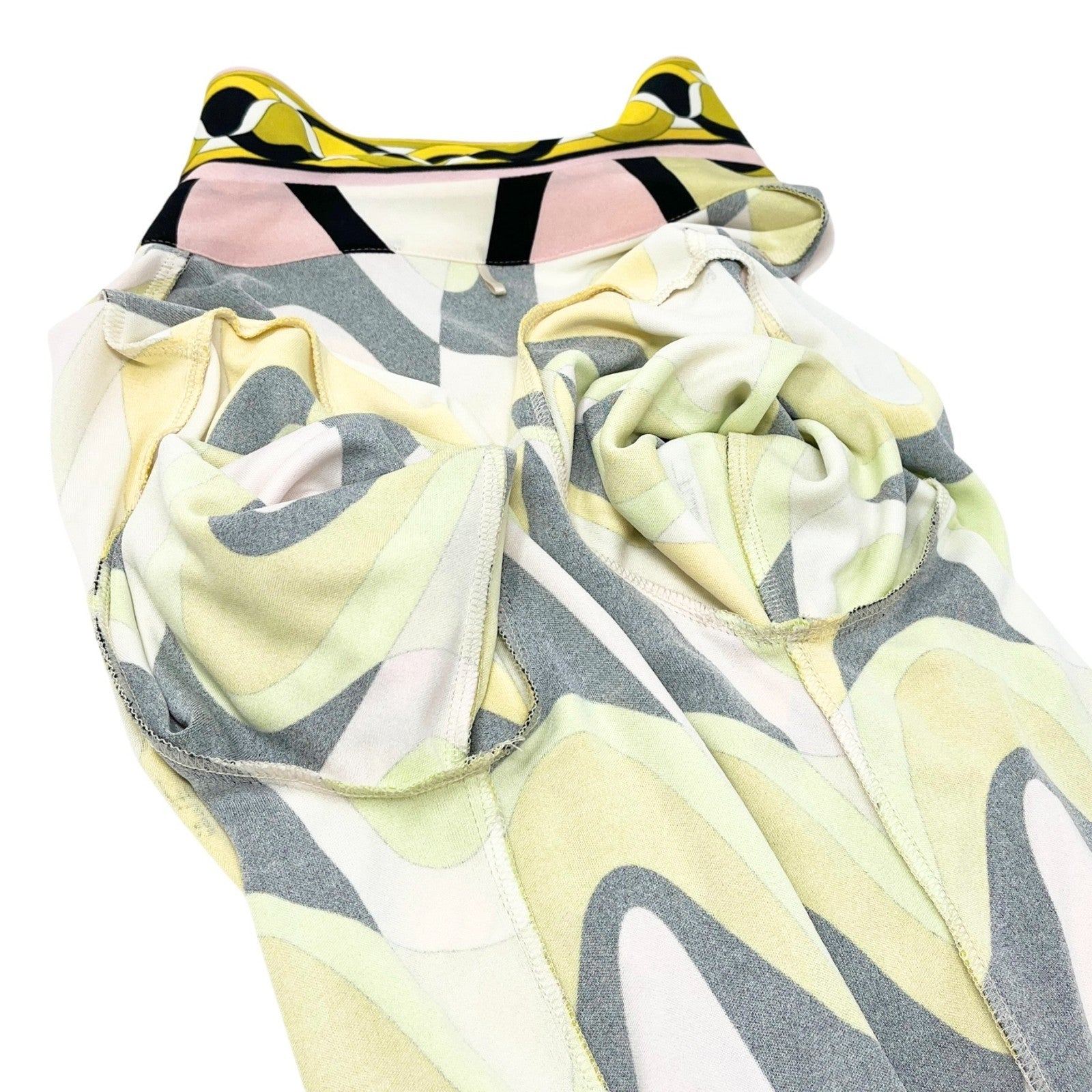 EMILIO PUCCI Vintage Logo Multicolor Shirt Pants Set #38 Button Zip Rayon