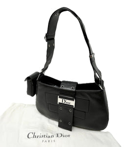 Christian Dior Vintage 2002 CD Logo Street Chic Shoulder Bag Black Rank AB+