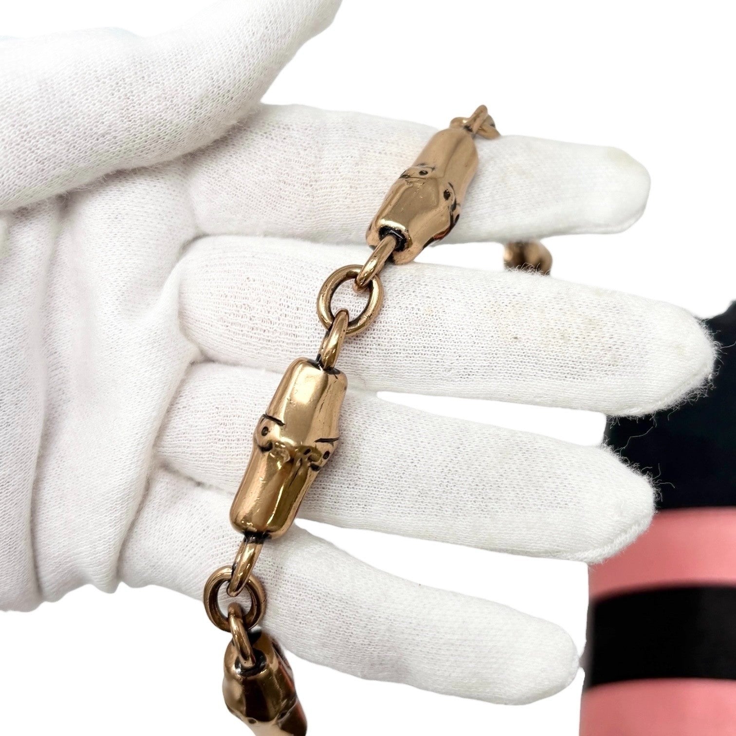 GUCCI Vintage GG Logo Monogram Horsebit Shoulder Clutch Bag Chain Black Pink