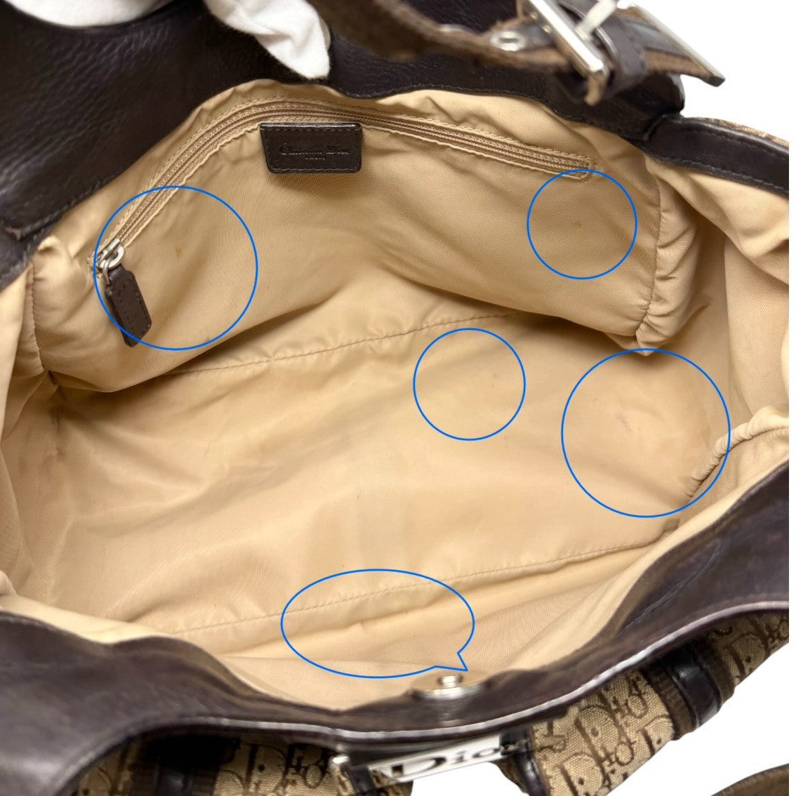 Christian Dior Vintage 2005 Trotter Monogram Street Chic Bag Beige 901899