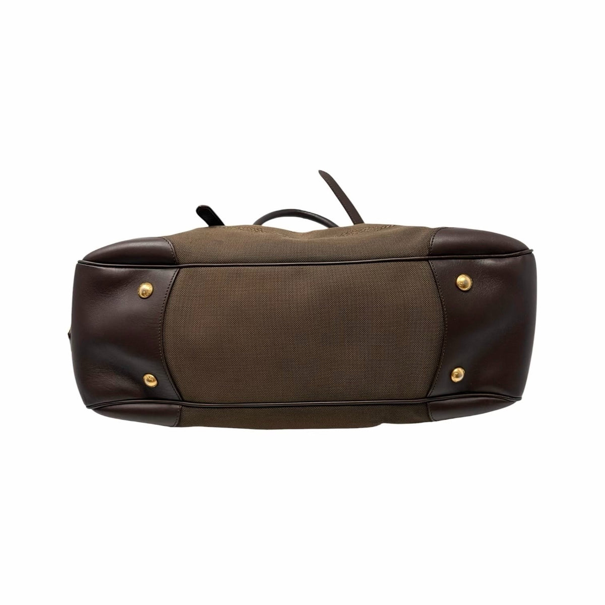 PRADA Vintage Milano Jacquard Shoulder Boston Bag Brown Gold 902455