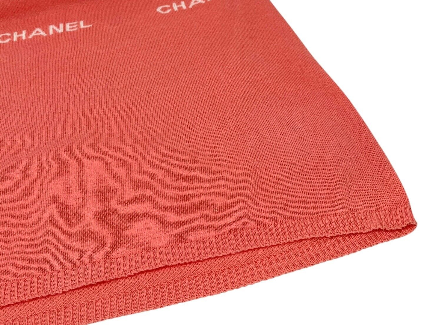 CHANEL Vintage 04P CC Logo Knit Tank Top #40 Sleeveless Top Orange Cotton