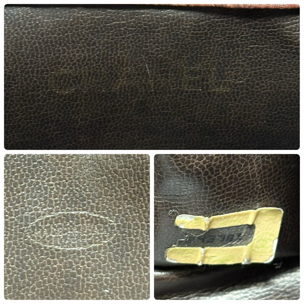 CHANEL Vintage CC Logo Drawstring Backpack Bag Brown Gold Leather 902312
