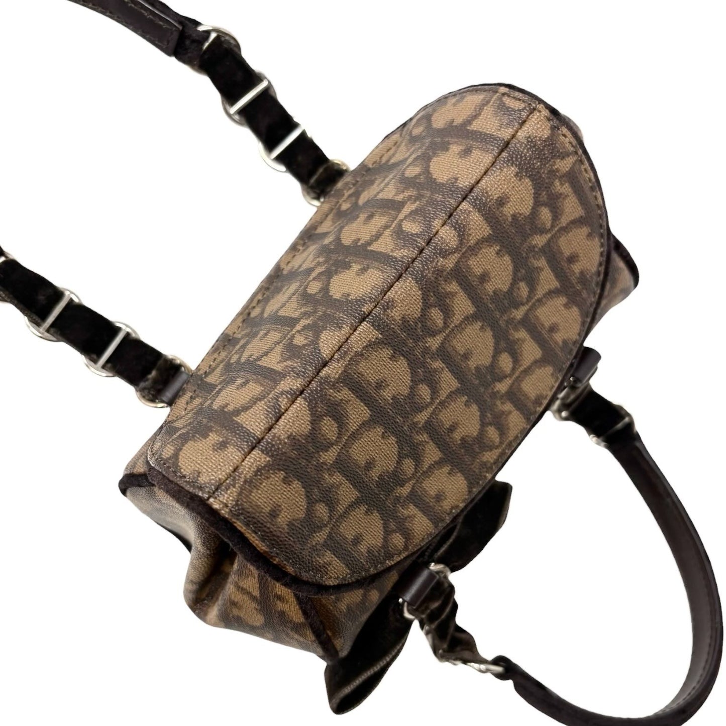 Christian Dior Vintage 2005 Romantique Trotter Monogram Mini Bag Brown 901843