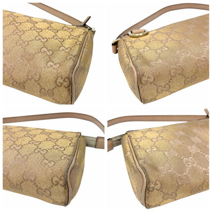 GUCCI Vintage GG Monogram Abbey Mini Pochette Shoulder Bag Pink Gold 106921