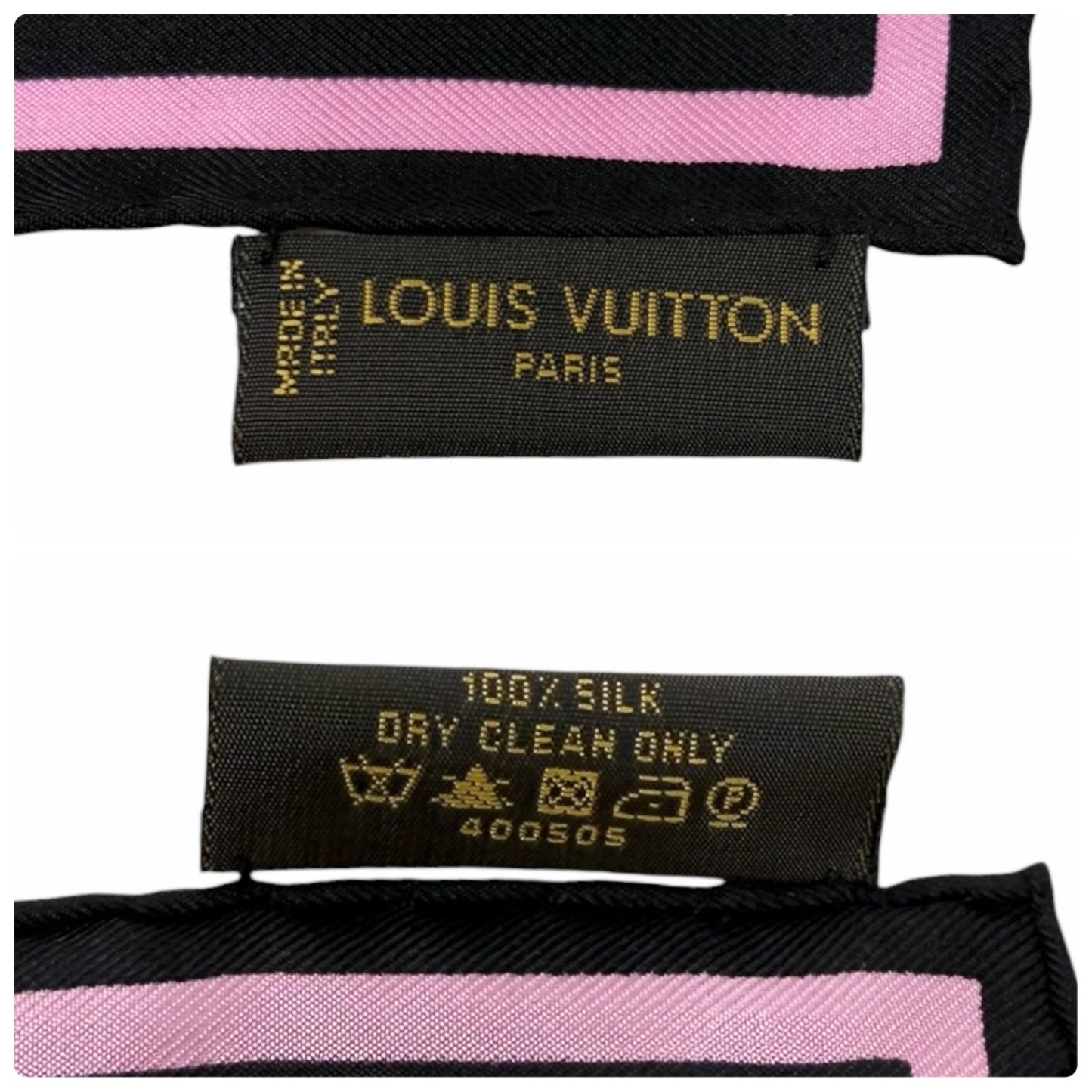 LOUIS VUITTON Vintage LV Monogram Multicolor Scarf Wrap Top Black Silk 902576