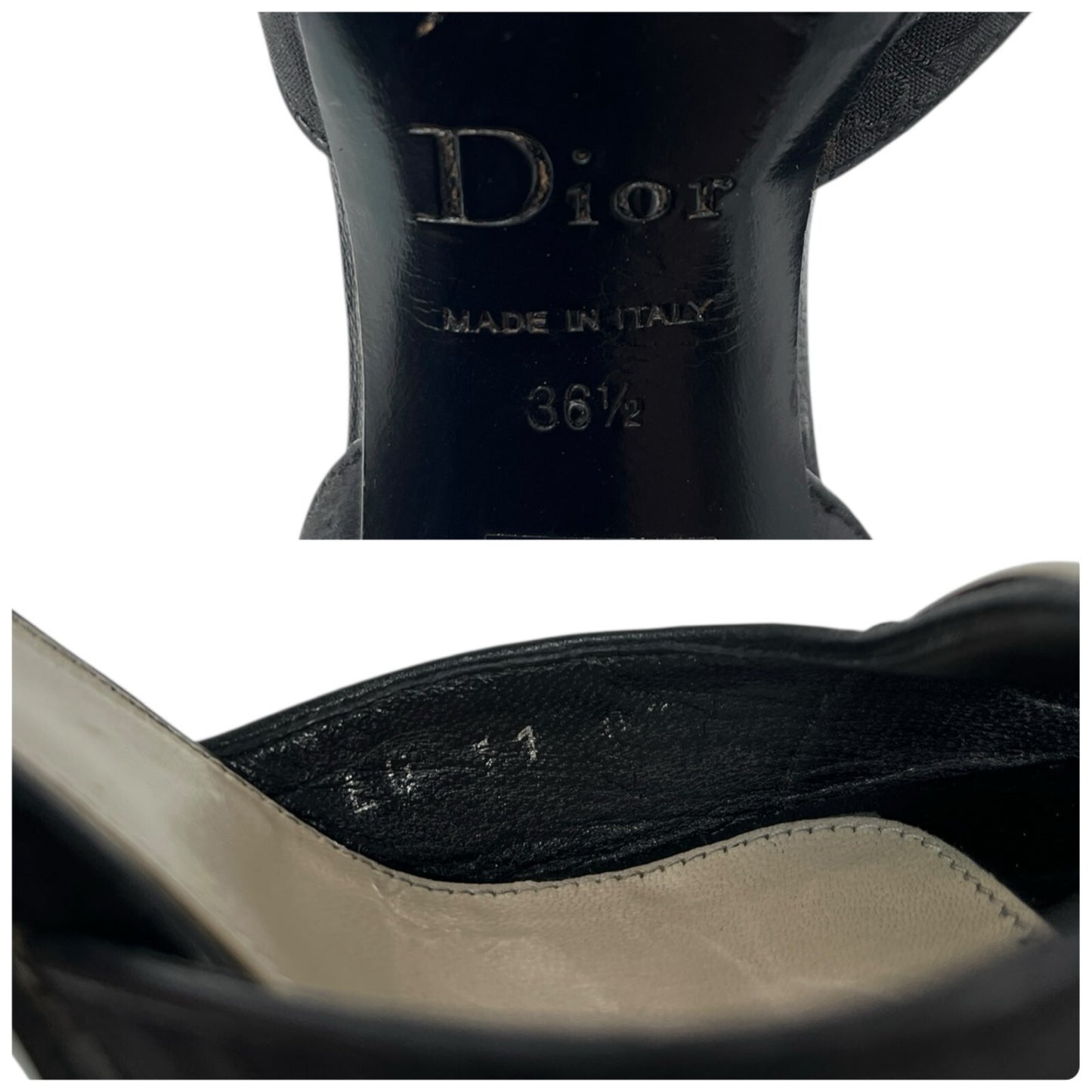 Christian Dior Vintage Logo Trotter Monogram Street Chic Sandals #36.5-37 Black