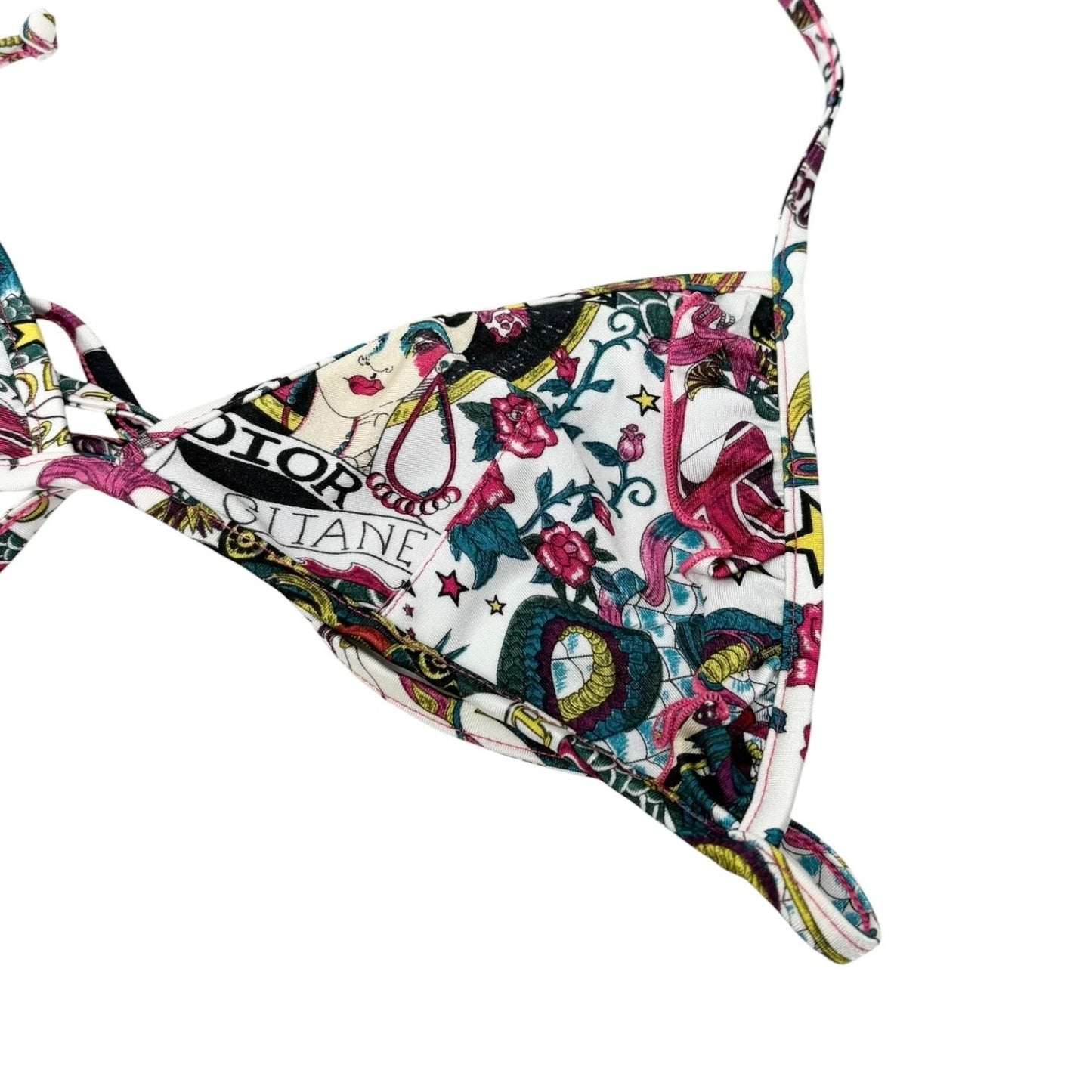 Christian Dior Vintage Logo Tattoo Print Bikini Swimwear #38 Multicolor 901861
