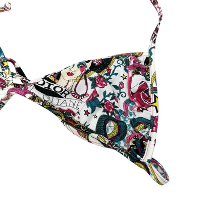 Christian Dior Vintage Logo Tattoo Print Bikini Swimwear #38 Multicolor 901861