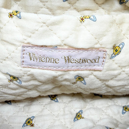 Vivienne Westwood Vintage Orb Logo Terry Cloth Tote Bag Blue Cotton 901821
