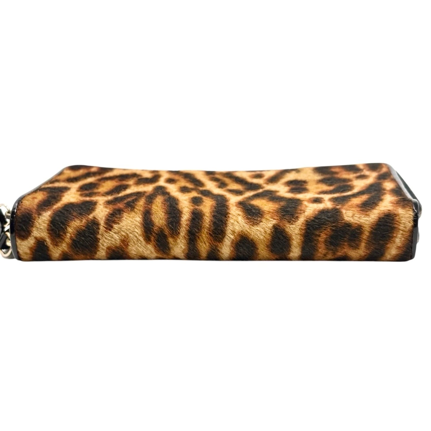 Christian Dior Vintage 2001 Logo Leopard Print Pony Hair Wallet Dice Charm