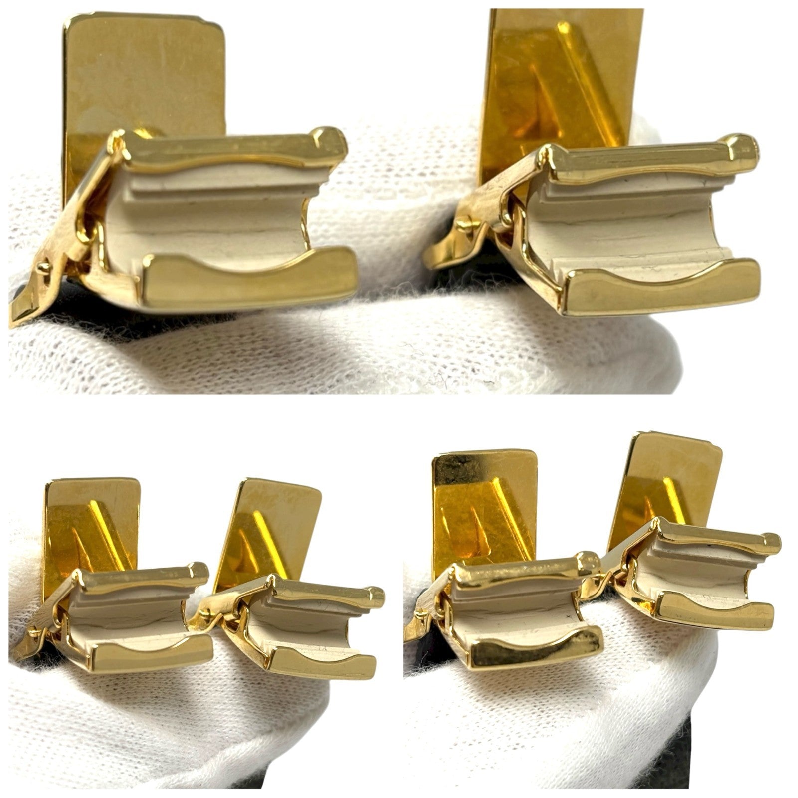 CHANEL Vintage 1994 CC Logo Letter Suspender Belt Black White Cotton Leather