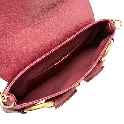 GUCCI Vintage GG Monogram Horsebit Chain Shoulder Bag Pochette Pink 902381