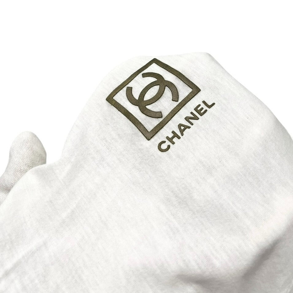 CHANEL Sport Vintage 06P CC Mark Logo T-shirt Top #38 White Gold Cotton