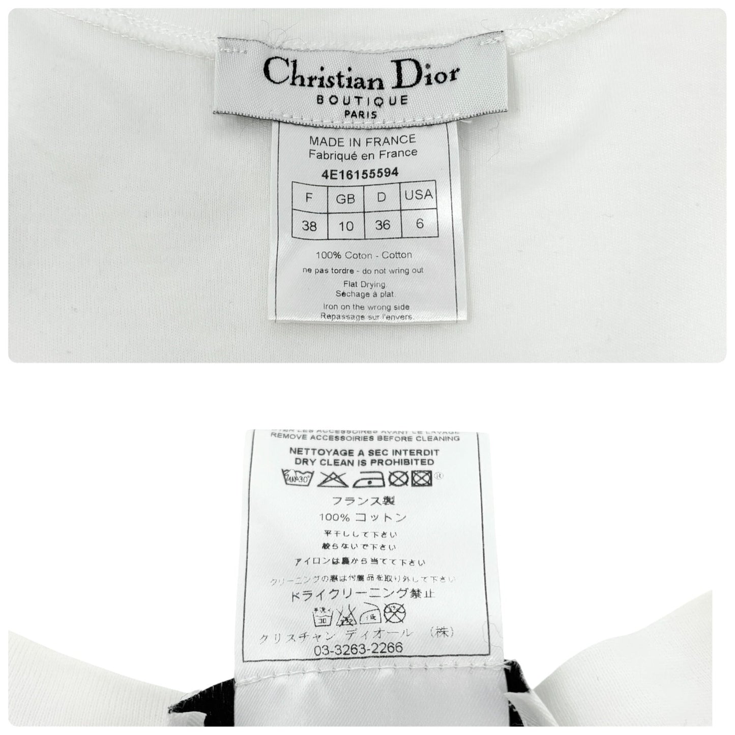 Christian Dior Vintage 2004 Logo Graphic T-shirt Top #38 Multicolor Cotton