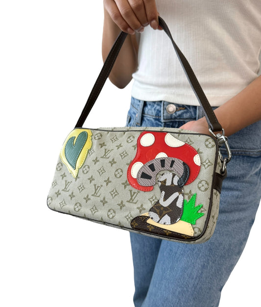 LOUIS VUITTON Vintage Conte de fees Monogram Shoulder Bag Mushroom Green 902016
