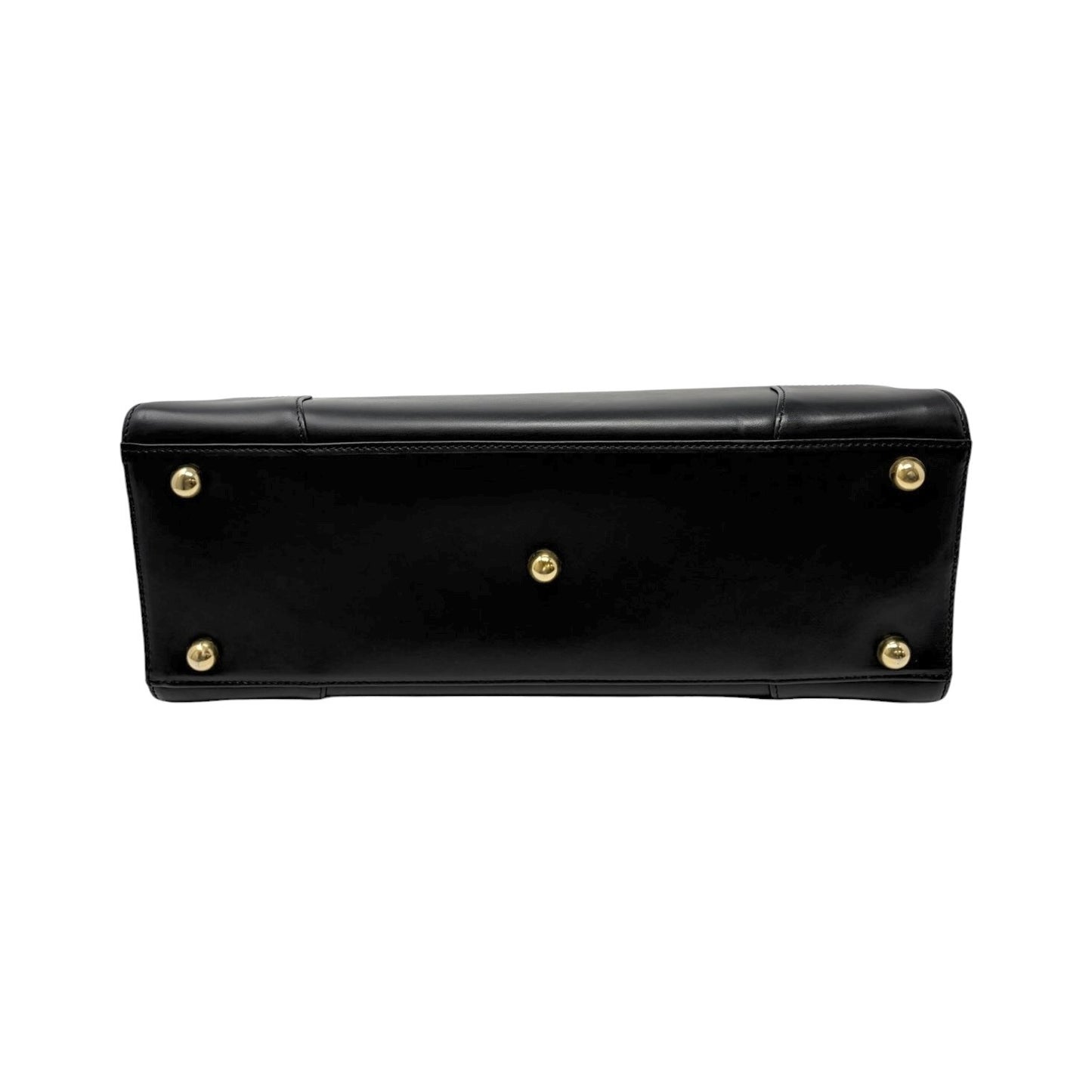Vivienne Westwood Vintage Ord Logo Executive Tote Bag Black Leather 902058