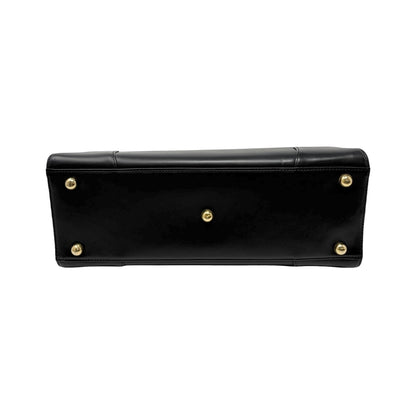 Vivienne Westwood Vintage Ord Logo Executive Tote Bag Black Leather 902058