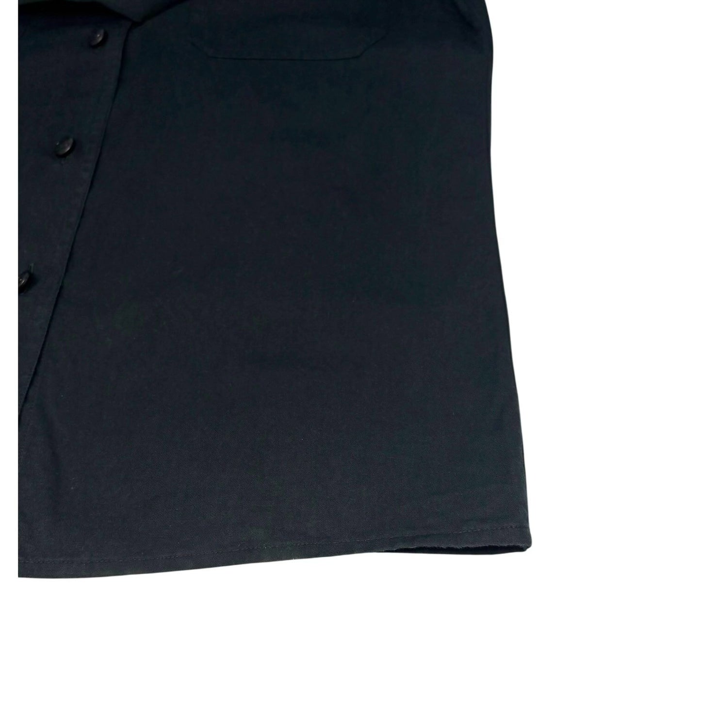 CHANEL Vintage P08155 CC Button Up Oversized Shirt Long Sleeve #36 Black Cotton