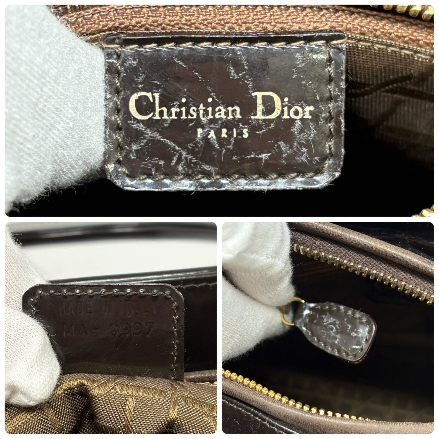 Christian Dior Vintage 2007 Lady Dior Pony Calf Hair Leopard Tote Bag Brown Gold