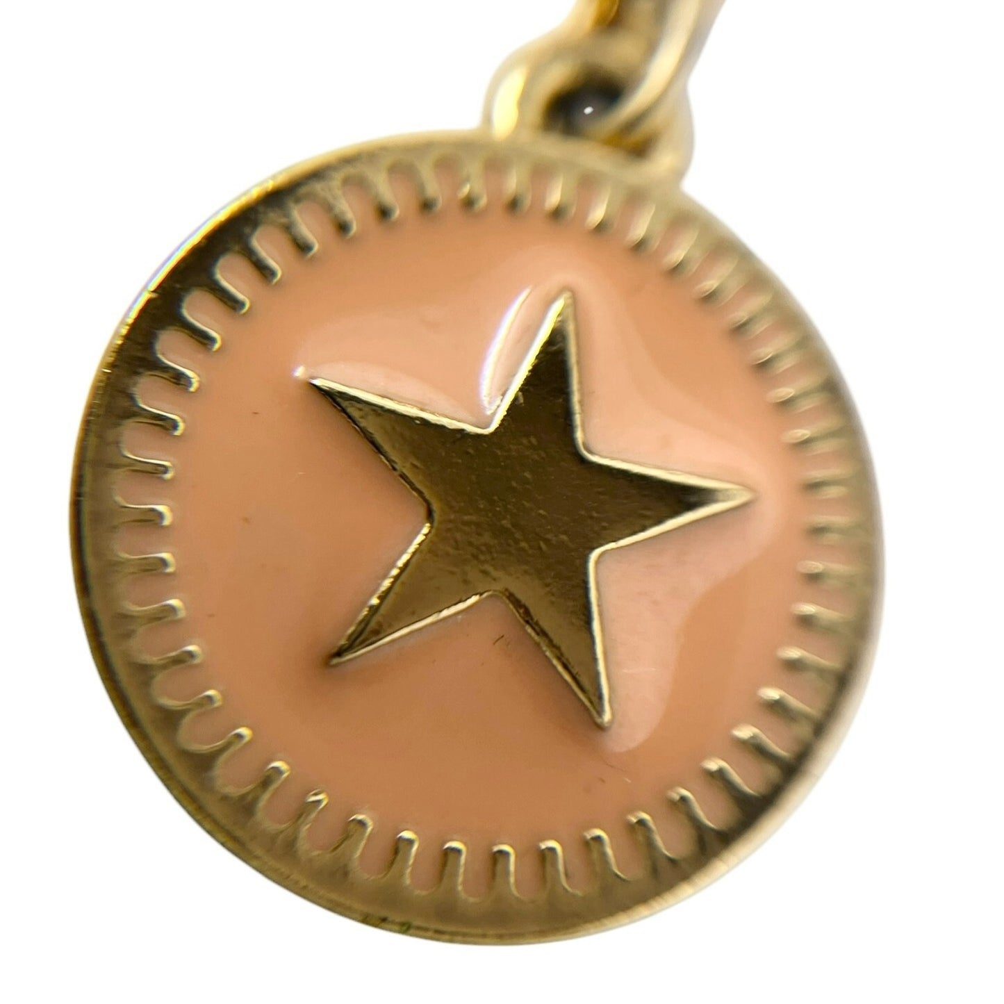 CHANEL Vintage 01P CC Logo Star Studded Earring Gold Orange Accessory