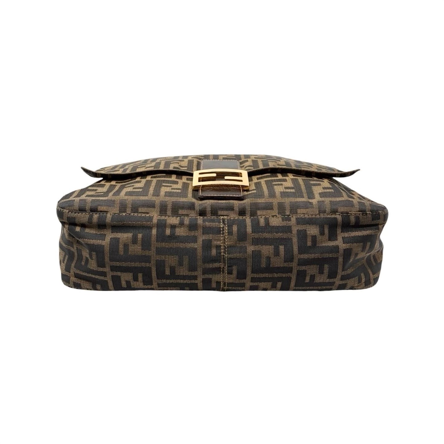 FENDI Vintage FF Zucca Mamma Baguette Pocket Shoulder Bag Brown Canvas 902439