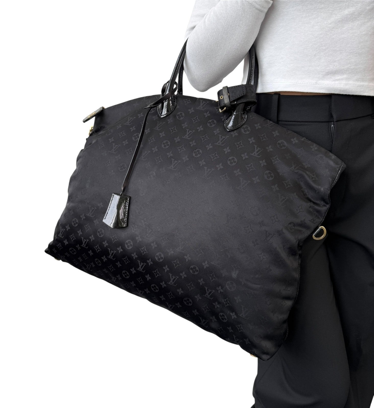 LOUIS VUITTON Vintage Monogram Desire Vertical Lockit GM Tote Bag 2way Black