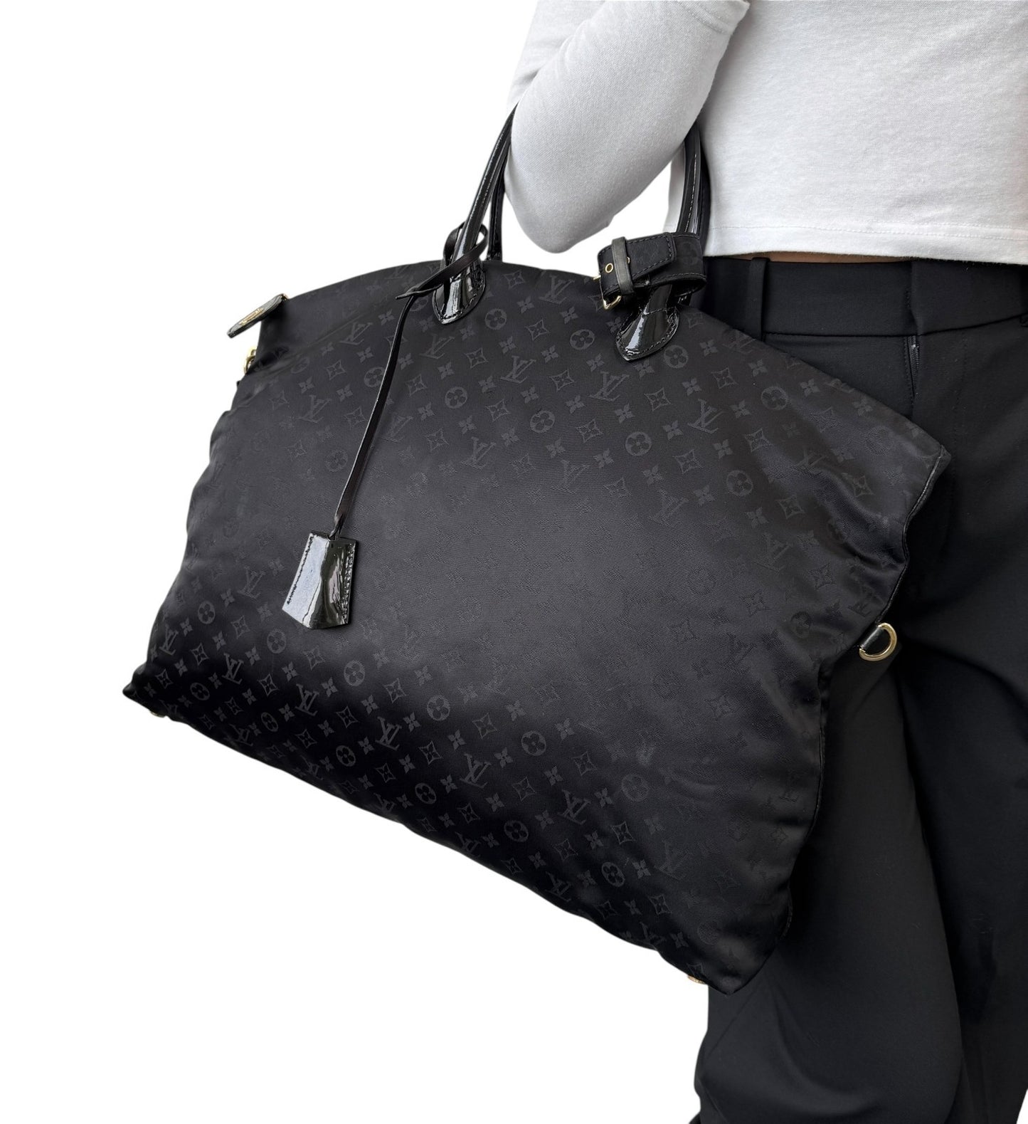 LOUIS VUITTON Vintage Monogram Desire Vertical Lockit GM Tote Bag 2way Black