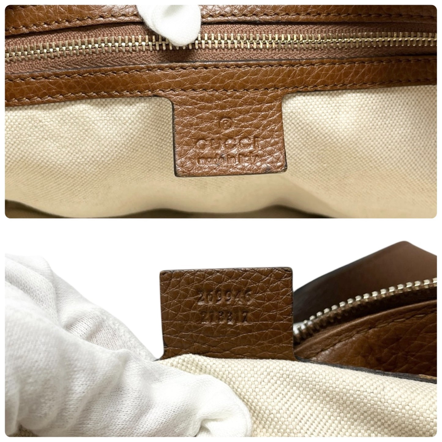 GUCCI Vintage GG Logo Monogram Fringe Shoulder Bag Brown Canvas Leather 902205