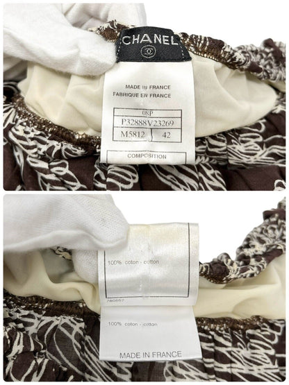 CHANEL Vintage 08P CC Mark Dress #42 One-piece See-through Brown Rank AB+