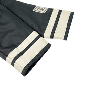 CHANEL Sport Vintage 02A CC Logo Zipped Hoodie Jacket Coat #36 Black Polyester