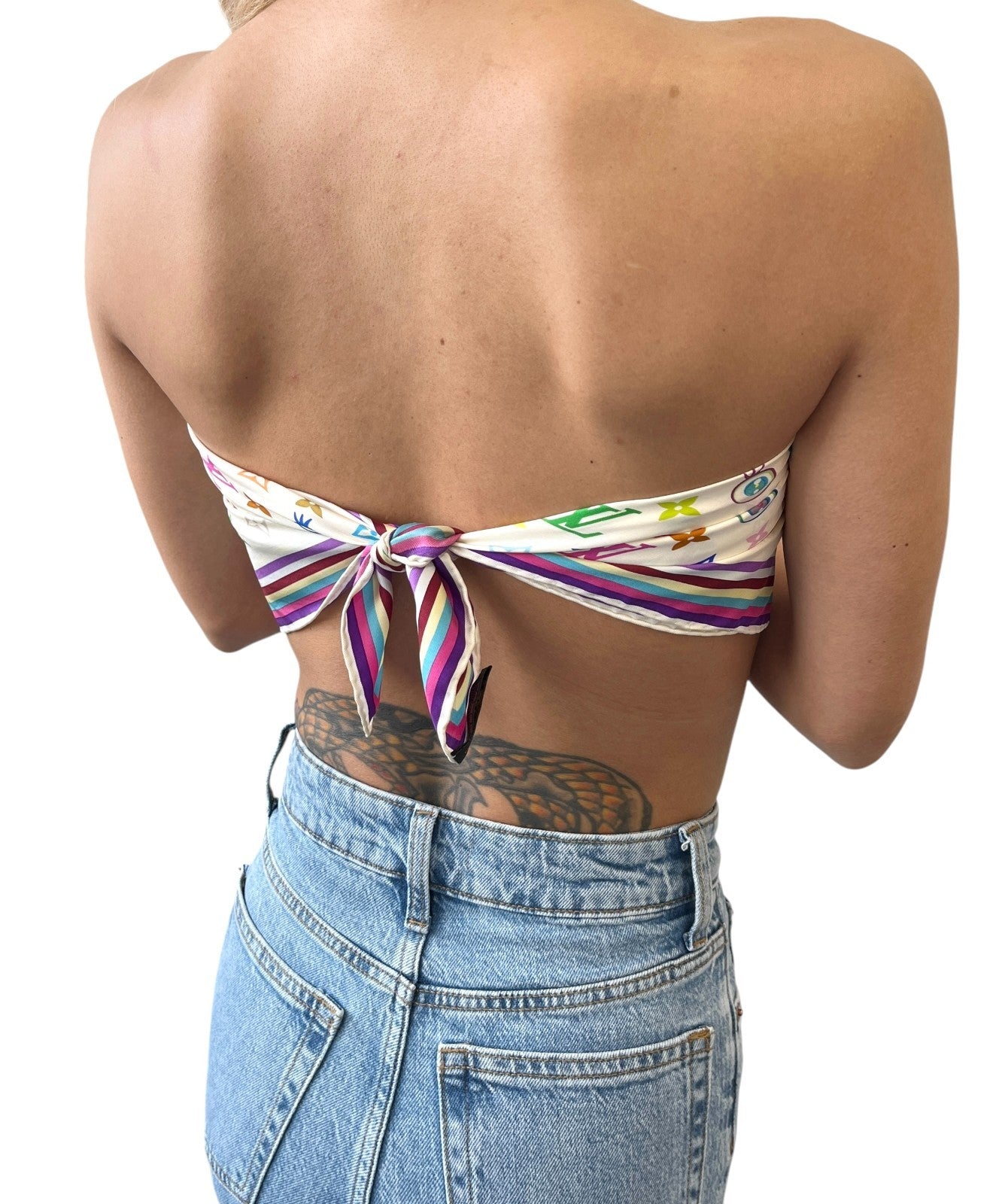 LOUIS VUITTON Vintage LV Eye Love Monogram Logo Multicolor Scarf Wrap Shawl