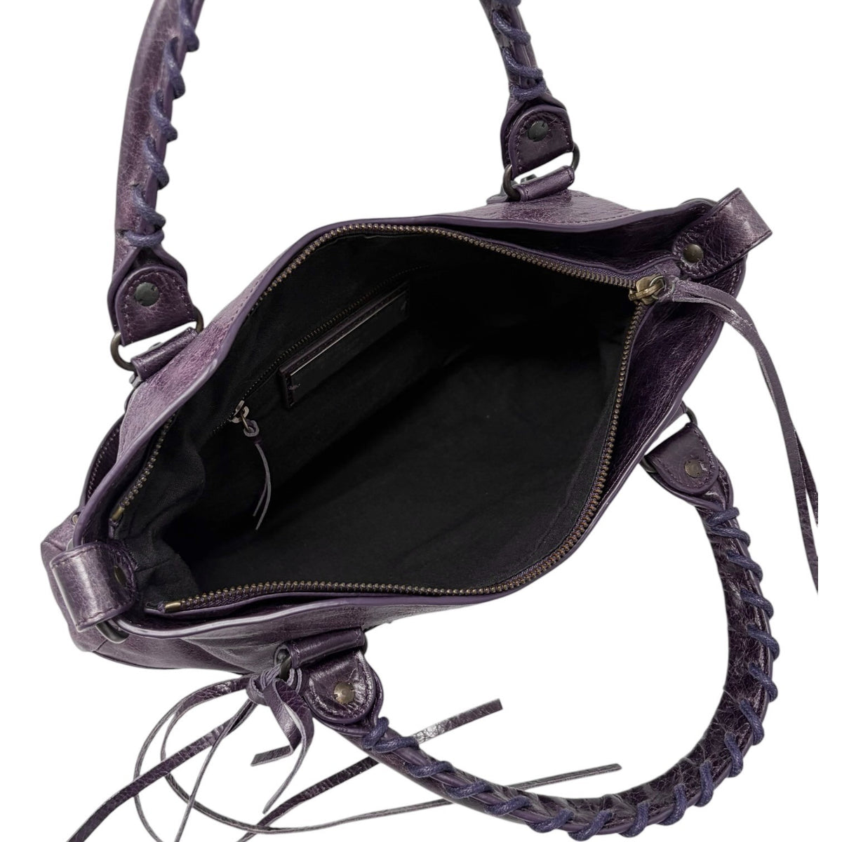Balenciaga Vintage Classic City Mirror 2way Shoulder Leather Bag Purple 902462
