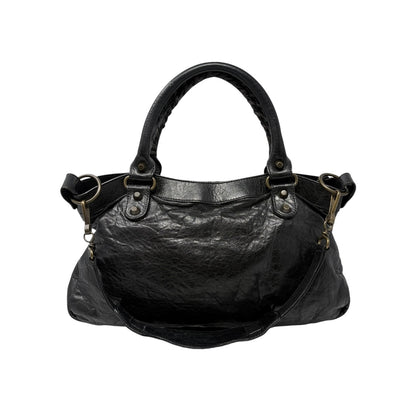 Balenciaga Vintage Classic City Logo 2way Shoulder Leather Bag Black 902461