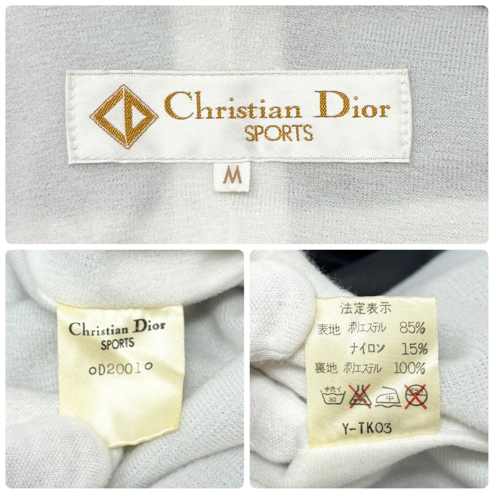 Christian Dior Sports Vintage Logo Jacket #M Charcoal Silver Polyester Rank AB