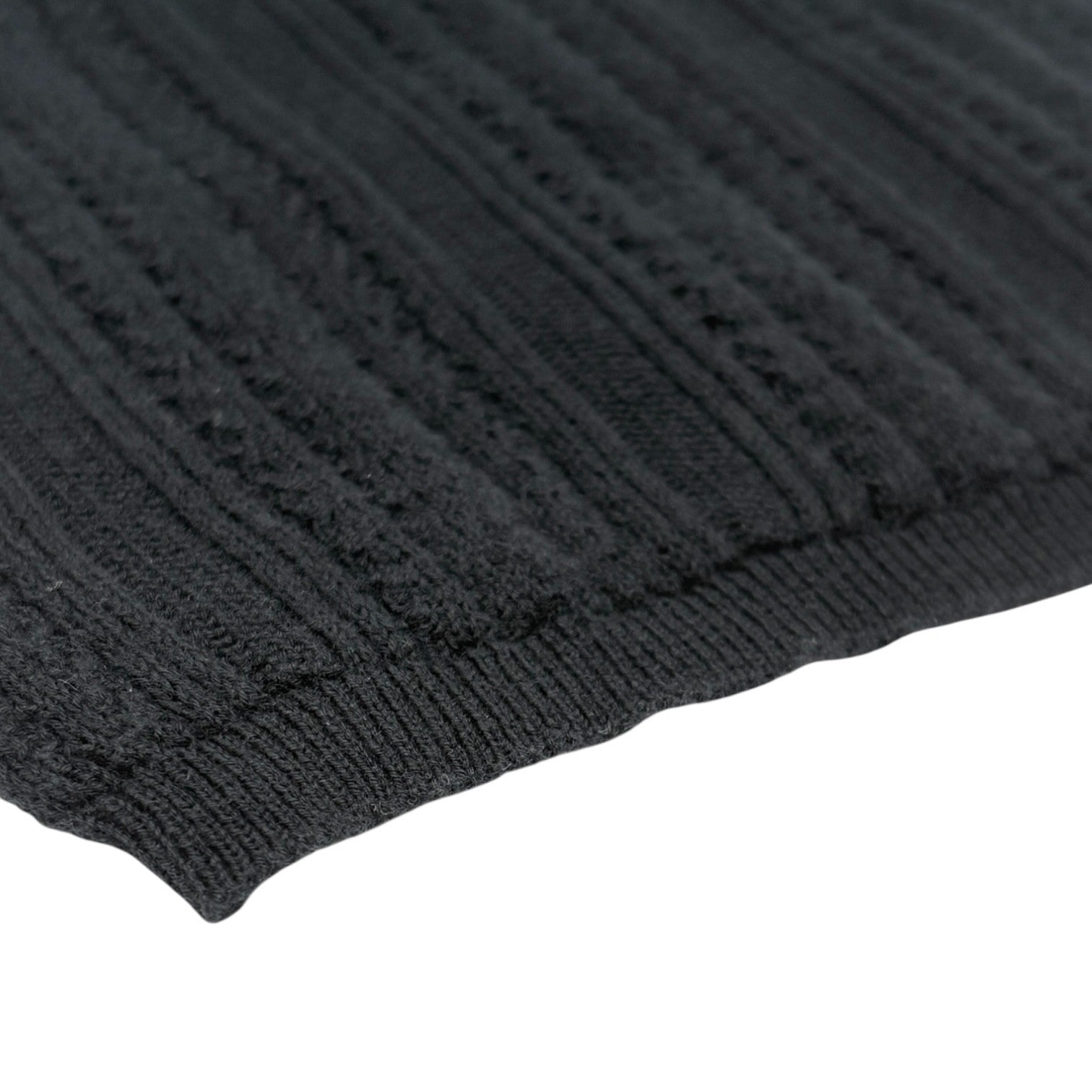 CHANEL Vintage 04P CC Mark Logo Mesh Knit T-shirt Top #38 Black Cotton