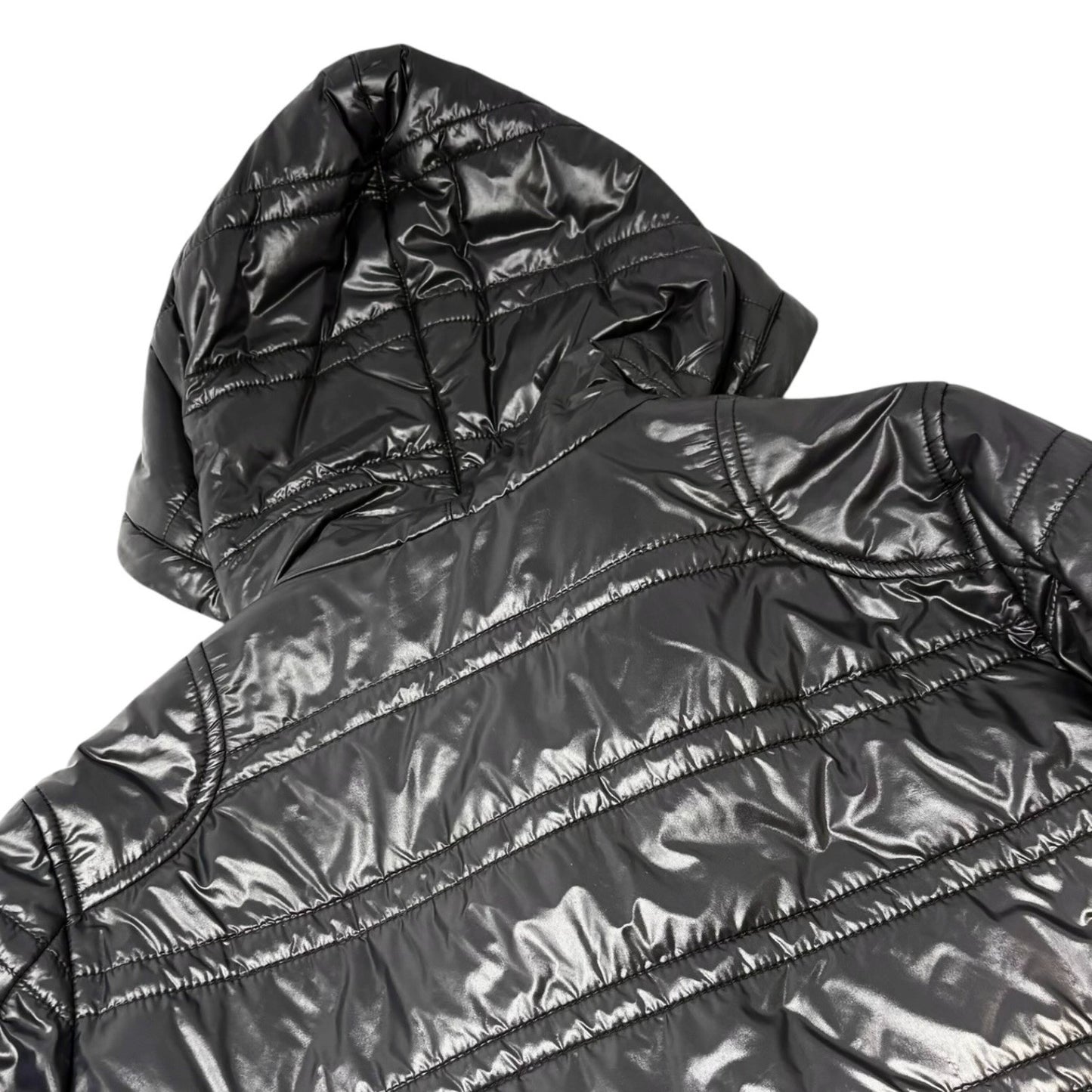 CHANEL Sport Vintage P3665 CC Logo Hoodie Zip Up Puffer Jacket #36 Red Black